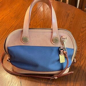 Dooney & Bourke Navy and Tan Satchel